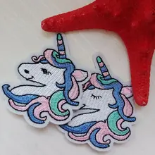 20 шт. единорог животные вышитые патчи железа на патчи для одежды DIY полосы наклейки для одежды Индивидуальные нашивки 5,5*6,5 см