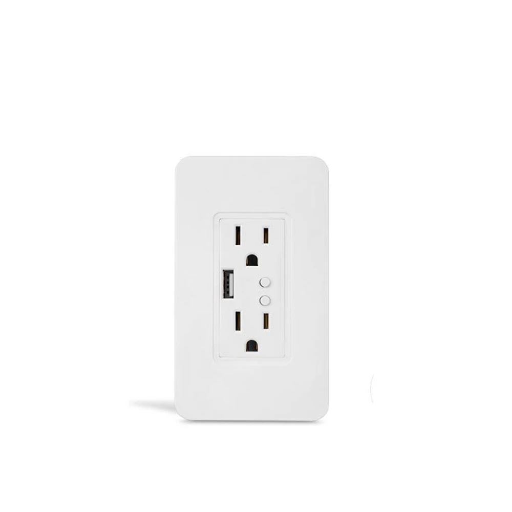 

Smart WIFI switch smart home automation US regulations USB dual hole wall socket voice control USB smart socket