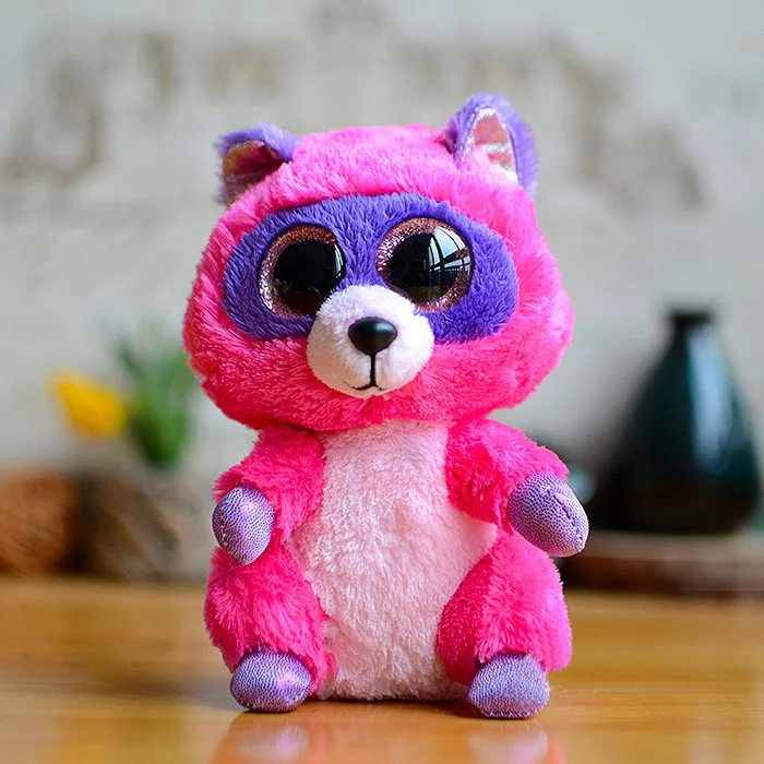 

2018 new Ty Beanie Boos 6" 15cm Roxie The Pink/Purple Raccoon Plush Stuffed Animal Collectible Soft Doll Toy