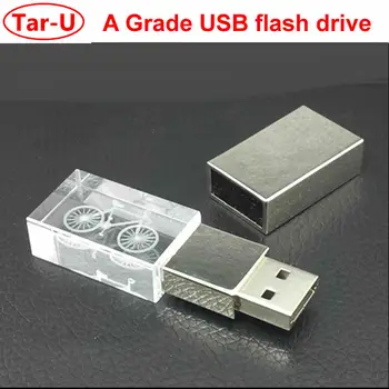 

Color logo engraved: 100pcs 32GB 16GB 3D customized logo high speed crystal glass usb flash drive