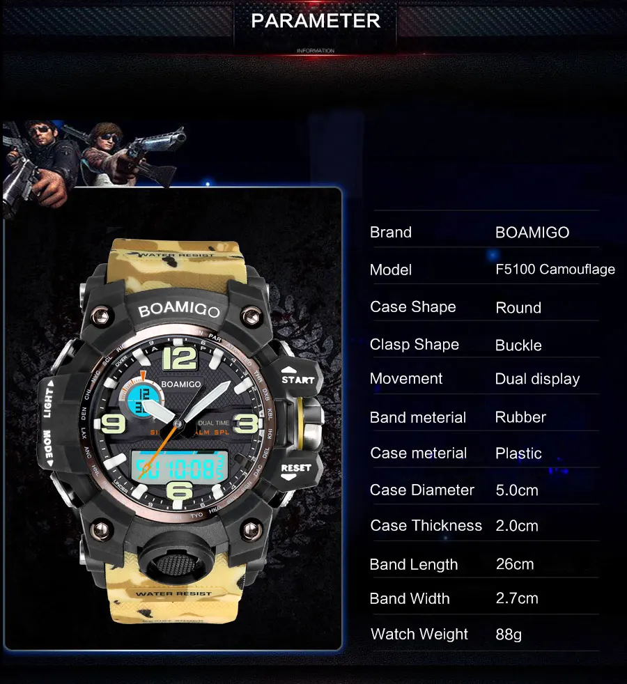  Analog LED Digital Plastic Watches Military Men Sports Watch New Fashionable Quartz Wristwatches 50M Waterproof Swimming Clock (10)