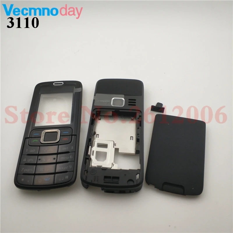 

Vecmnoday For Nokia 3110 3110C Housing Front Faceplate Frame Cover Case+Back Cover/Battery Door Cover With English Keyboard