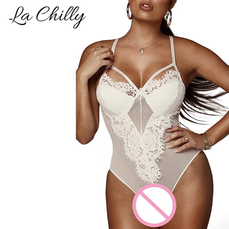 

Body De Encaje Sexy One Piece Lingerie for Lady Sheer Eyelash Lace Teddy Bodysuit LC32355 Sexy Push Up Lace Bodysuit Negro