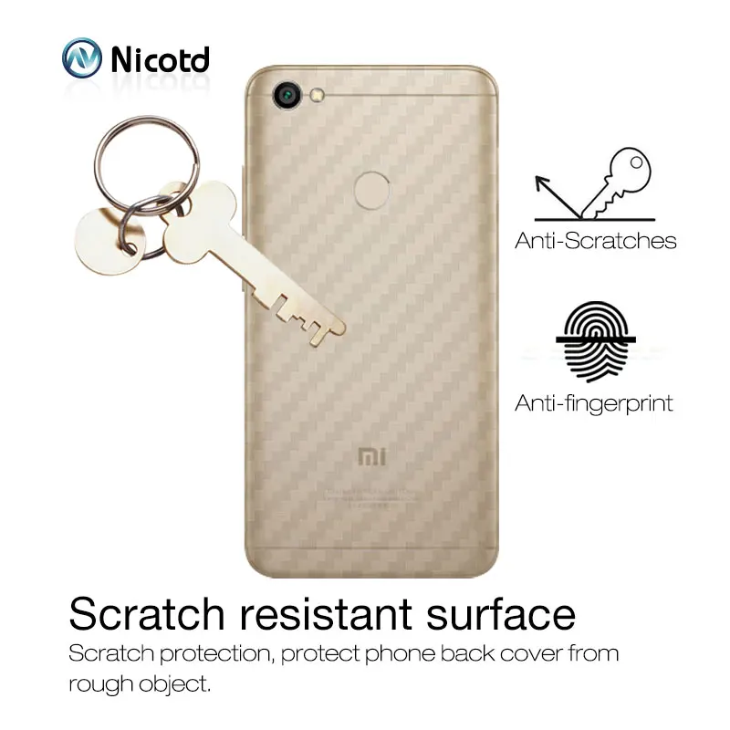 

Nicotd 3D Carbon Fiber Screen Protector For Xiaomi Redmi 6 pro 6A Note 5 Pro Plus Back Cover Protective Guard Film for A2 lite