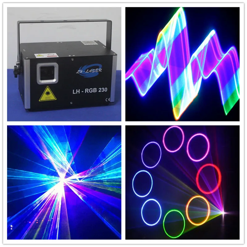 Бесплатная доставка LH RGB230 1 2 Вт RGB 3D лазерный свет Dj Club ILDA лазерное