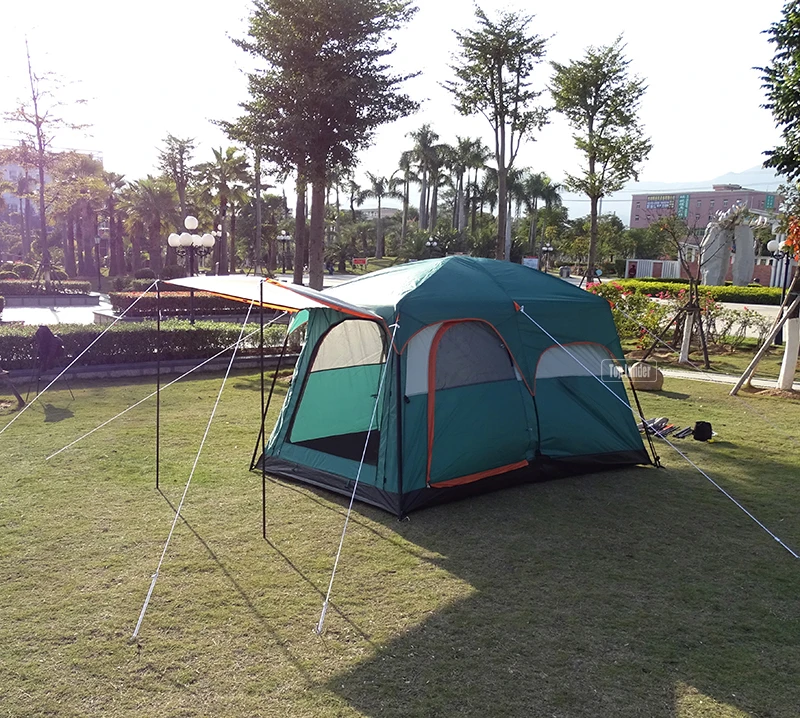 4-6 человек большие семейные палатки для кемпинга Водонепроницаемые двухслойные вечерние палатки для улицы с двумя спальнями ветрозащитные 4 сезона пляжные палатки