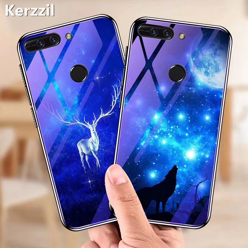 Чехол из закаленного стекла с цветами для Huawei Honor 8 8X V9 10 Y9 Y5 2018 Mate 20 Lite P20 P10 P9 2017 Nova 3