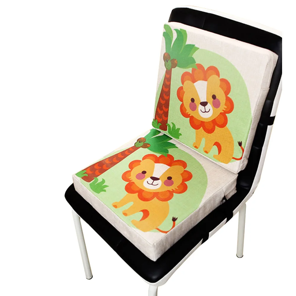 Детская подушка для кресла портативная разборная Регулируемая Милая льняная детская мягкая обеденная подушка