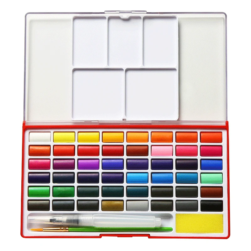 Günstig BGLN 36 48 Farben Wasser Feste Farbe Malen Set Mit Wasser Pinsel Aquarell Malerei Pigment Tasche Set Für Zeichnung Kunst Liefert