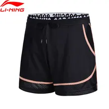Li-Ning, женские спортивные шорты для баскетбола, 72% хлопок, 28% полиэстер, дышащая подкладка, удобные спортивные шорты AKSN032 CAMJ18