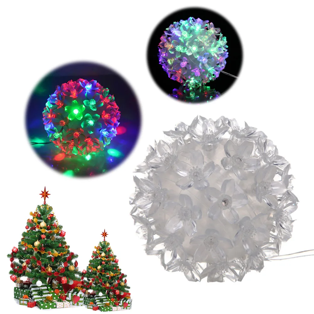 

50 LED RGB Flowers Colorful Ball Fairy Light Flash Lamp Party Wedding Christmas ree Decoration