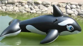 

193*119CM Children's Black Whale style Water Ride Inflatable floating row Swim Air Mattresses Beach Toy