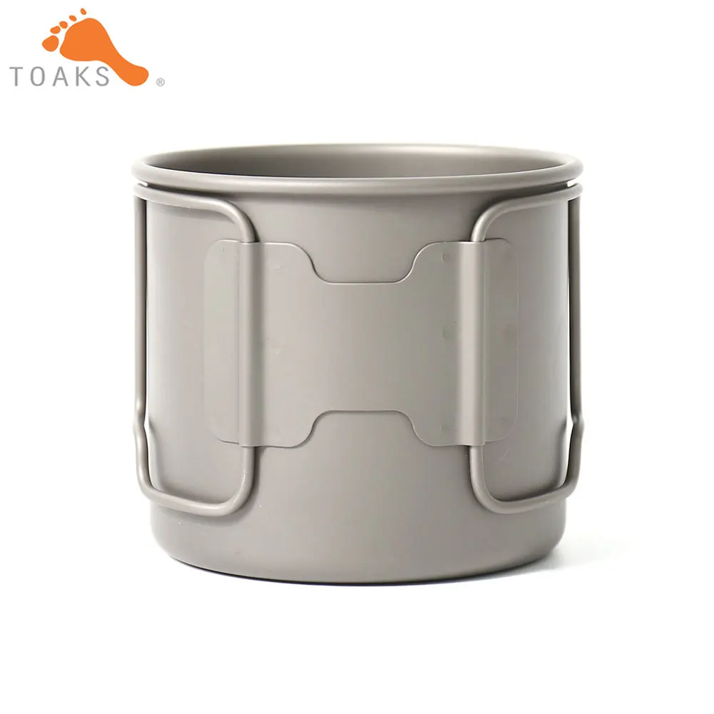 TOAKS Copa-375 puro titanio ultraligero al aire libre taza sin tapa y mango plegable Camping utensilios 375 ml 62G