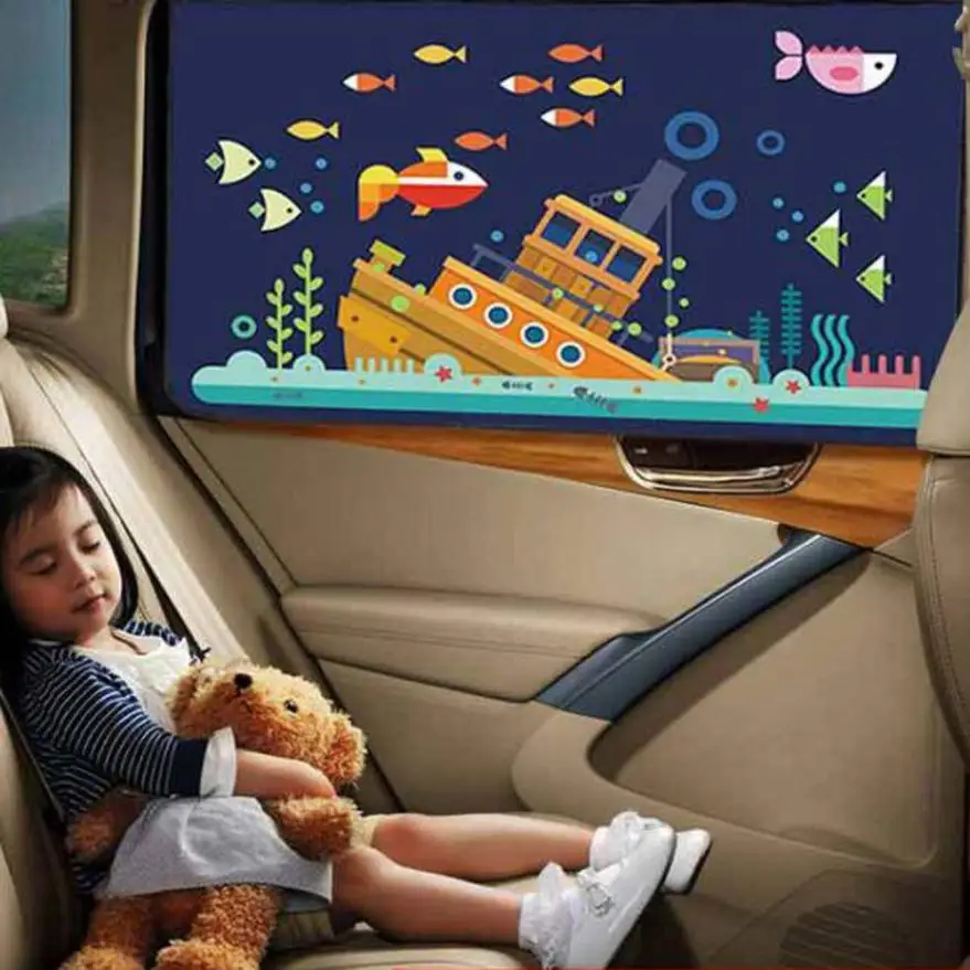 Universal Car Sun Children Shade Curtain Suction Cartoon Proof Side Window