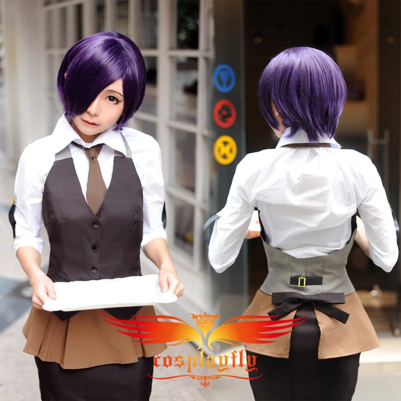 Рабочая форма Tokyo Ghoul Touka Kirishima фиолетовый парик с париком и шапочка для косплея