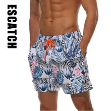 Супер Популярные быстросохнущего Для мужчин многоцветный шорты плавательные пляжные шорты с цветочным принтом доски для серфинга и короткие штаны для мальчиков, купальные костюмы V10