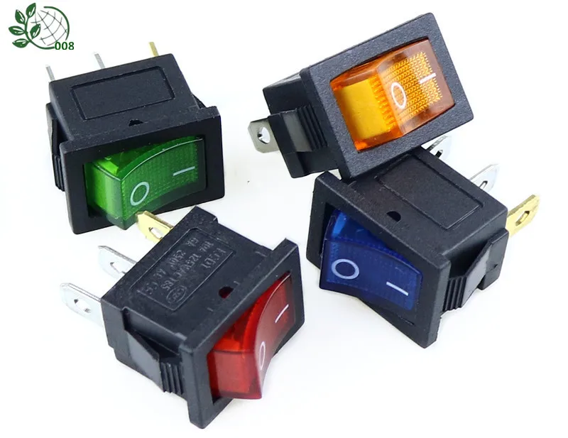 Светодиодный выключатель прямоугольный рокер 6A 250V 10A 250 V 5 шт.|on/off rocker switch|dash cardash led