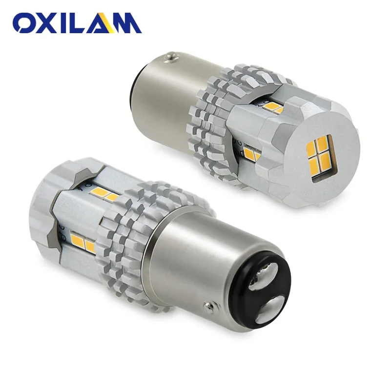 OXILAM, 2 шт., 1157 светодиодный переключатель BAY15D P21/5 W, светодиодный фонарь 3020 SMD, сигнал поворота, DRL, светильник, тормозной задний фонарь, автомобильный светильник s 12 V, янтарный