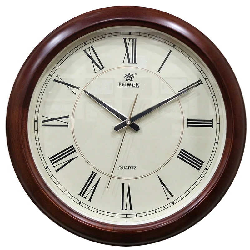 

POWER Brand New Circular Large Wall Clock Simple Wood Horloge Murale Reloj De Pared Klok Silent Home Decor Metal Pointer Clocks