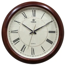 POWER Brand New Circular Large Wall Clock Simple Wood Horloge Murale Reloj De Pared Klok Silent Home Decor Metal Pointer Clocks