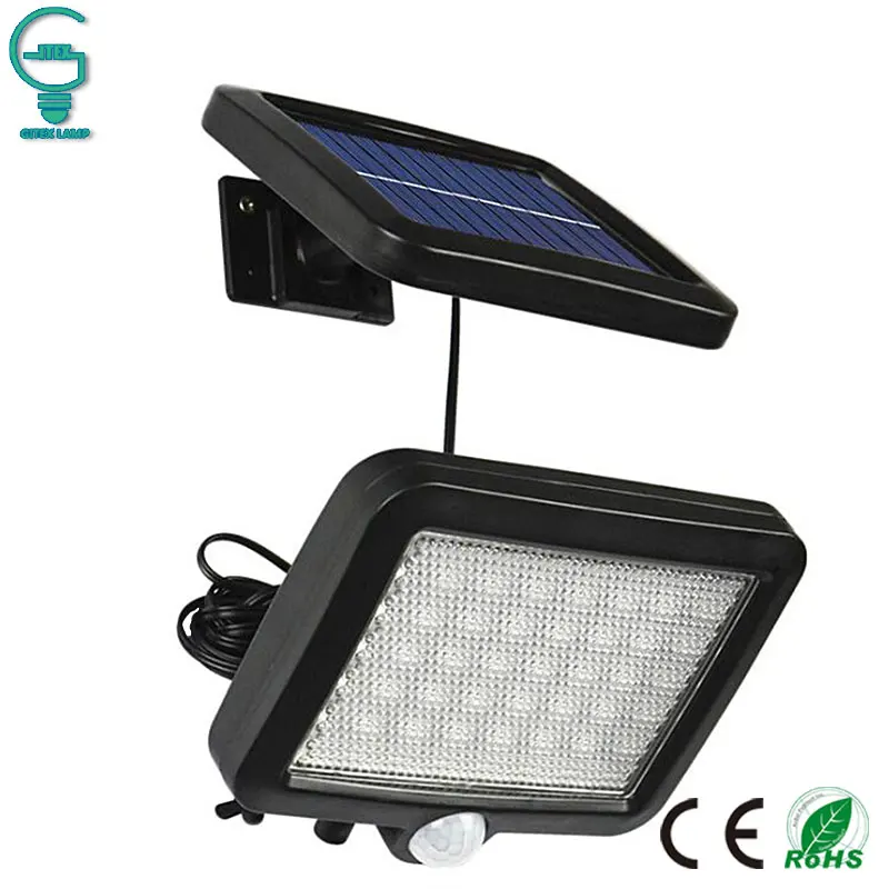 Najtaniej 56 LED na świeżym powietrzu solarna ścienna czujnik światła pir lampa solarna z czujnikiem wodoodporny czujnik na podczerwień światło ogrodowe