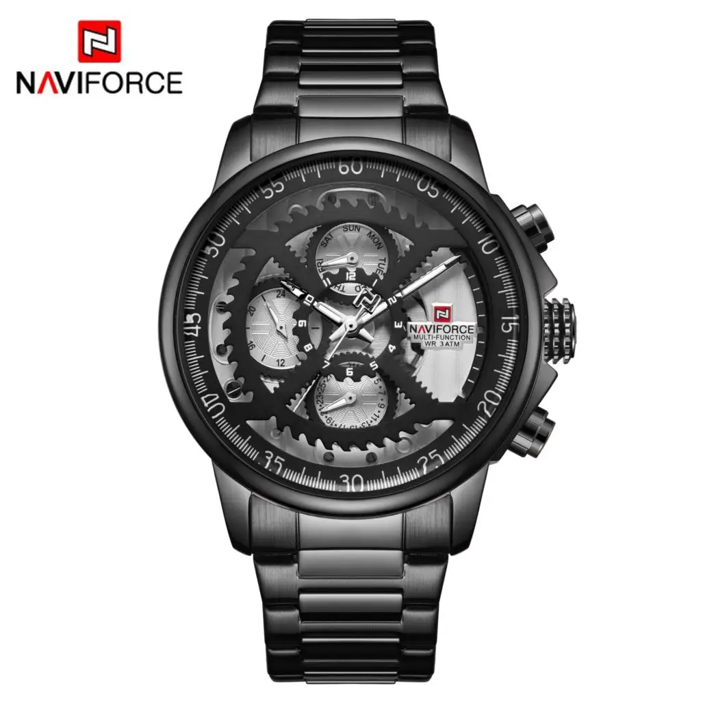 NAVIFORCE мужские часы военные Роскошные брендовые кварцевые из нержавеющей стали