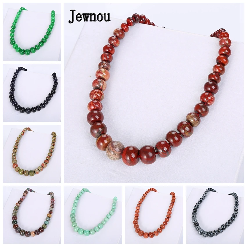 

Jewnou Red Jasper Necklace Fashion Lady Choker Natural Crystal Jewelry Collier Femme Fantaisie Jade Gift Amber Bijoux Balance