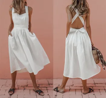 

Vestido Longo Cotton Zanzea Maxi Dress Promotion Top Fashion Women Free Shipping 2020 Summer Sexy Strap Buttons Waist Pleated