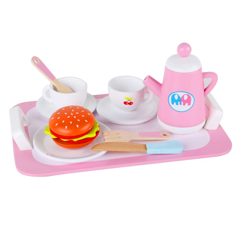 wooden afternoon tea set