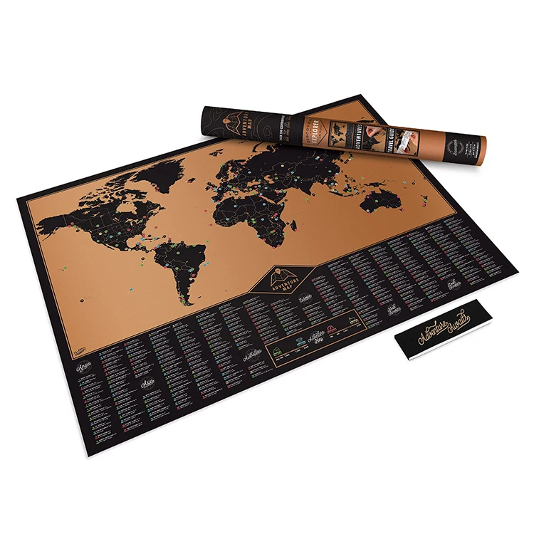 Scratch Map Travel Edition Deluxe Black Adventure Scratch Off World Map