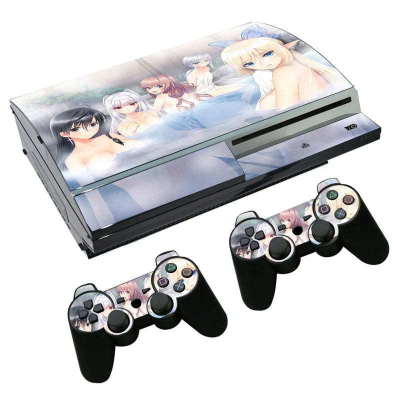 

free drop shipping simple design waterproof protective skin for PS3 Fat Console and Two Controller Decals TN-PS3-1033