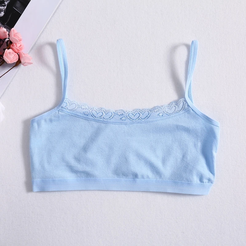 8-14Y Girls Training Bra Young Girls Puberty Teenage Soft Cotton Lace Underwear Kids Bra