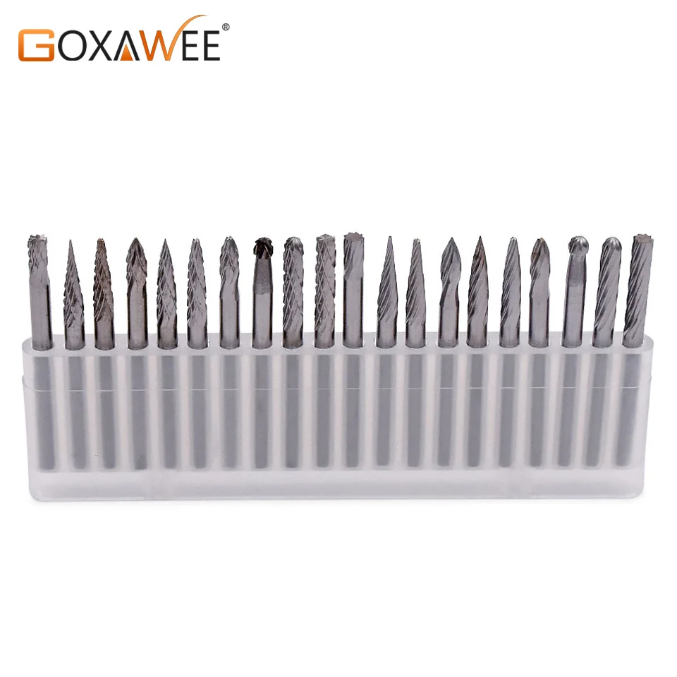 GOXAWEE Tungsten Carbide Rotary Files Abrasive Tools Cutter Engraving Drill Bits For Dremel Tools Accessories Drill Burrs