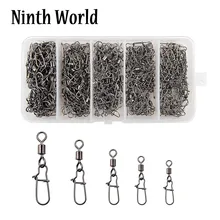 Рыболовный шарнир шт. 210 инструменты для наращивания волос Размер 2 4 5 6 8 высокая прочность рыболовные Вертлюги с хорошим защелками рыбалка комплект оснастки