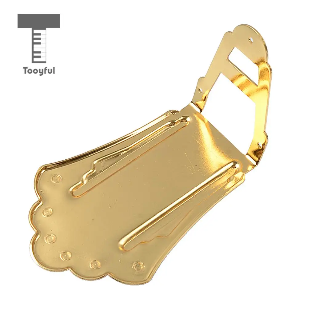 Tooyful 6 String Guitar Tailpiece Bridge for Archtop Jazz Guitar Replacement Parts Golden