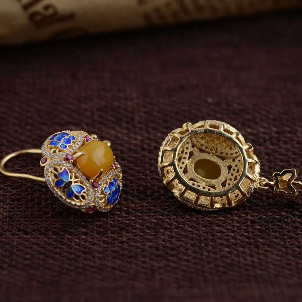 Серьги подвески женские из серебра 925 пробы с халцедоном|earrings for|earrings for women jewelrysilver