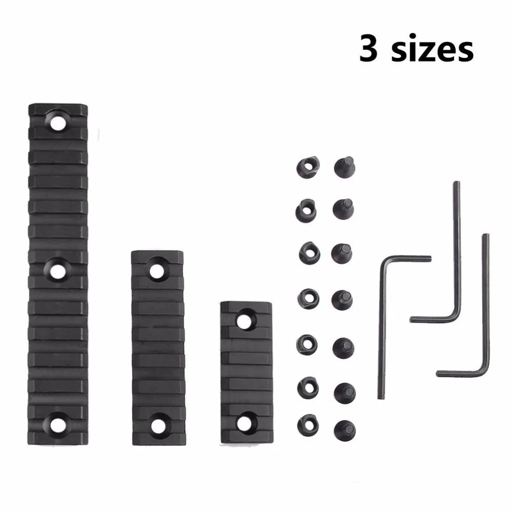 3 Sizes Tactical Hunting 2 5 Slot  3 7 Slot  5 13 slot Aluminum Keymod Scope Mount 55mm 75mm 135mm Picatinny Weaver Rail Airsoft Gun Shooting Accessory Rail Mount RL1-0023 (11)