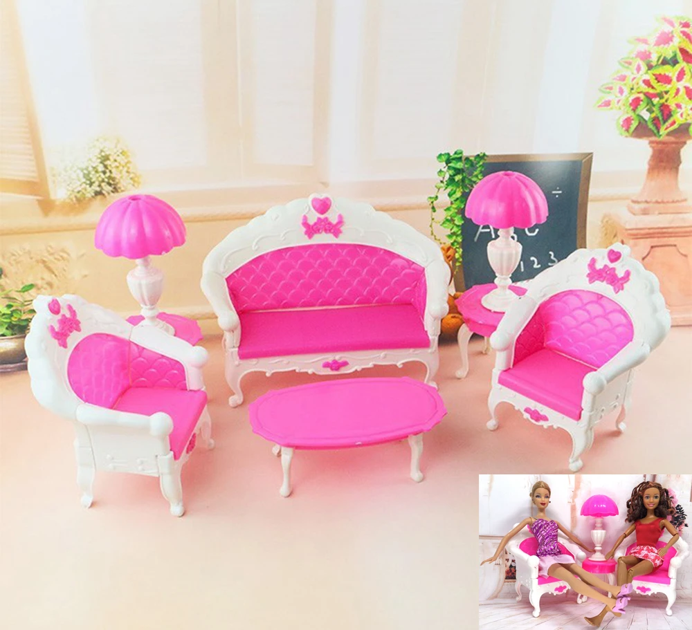 Набор предметов для Барби мебель диван настольная лампа куклы Monster High Girl подарок