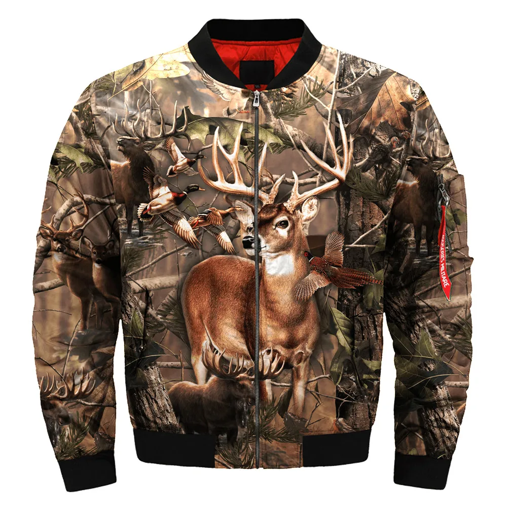 Deer Hunting Camo Men's bomber jacket ,dropshiping and wholesalein