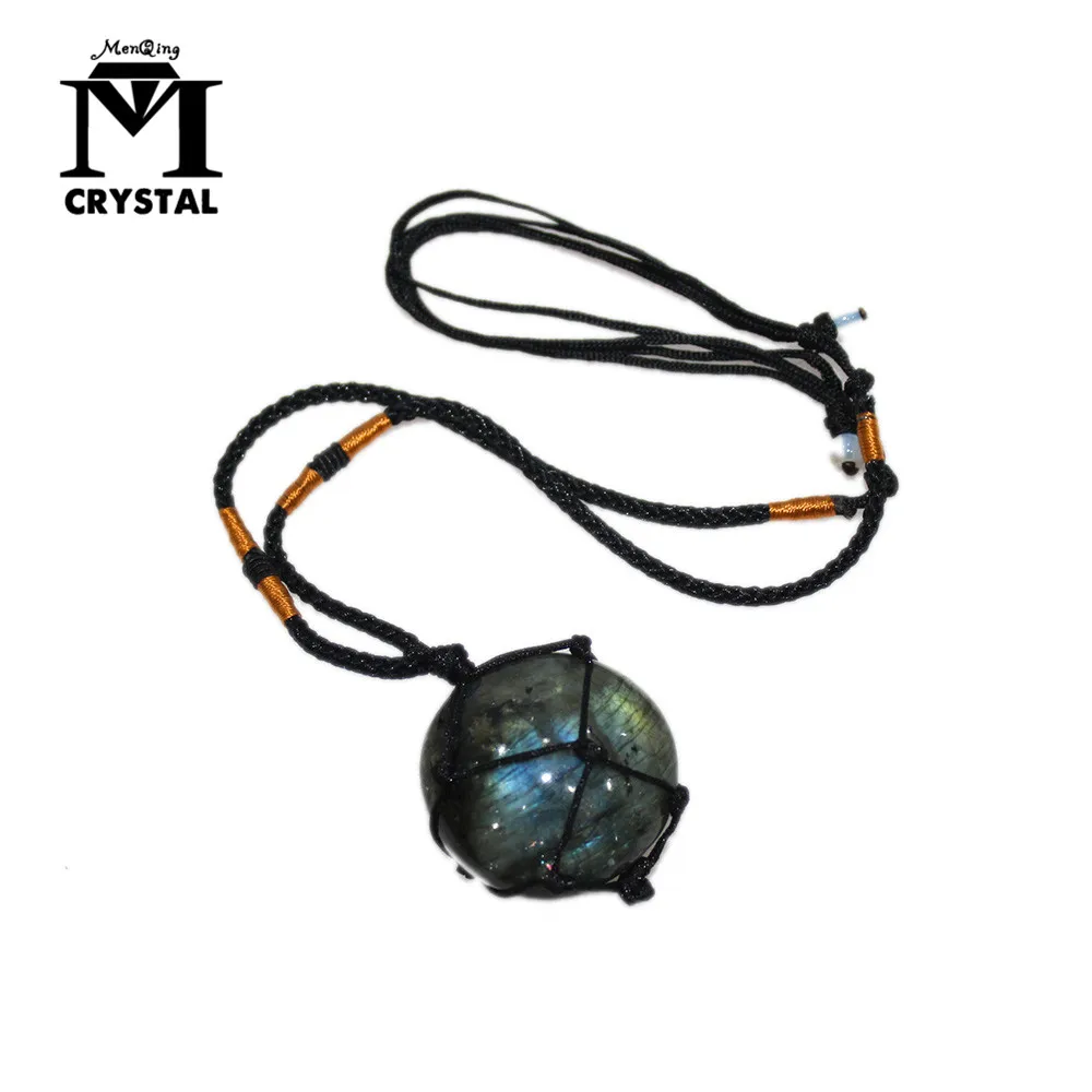 

2019 Drop Shipping Natural Labradorite crystal Pendant Necklace for men and women Moonstone Quartz Stone Pendant
