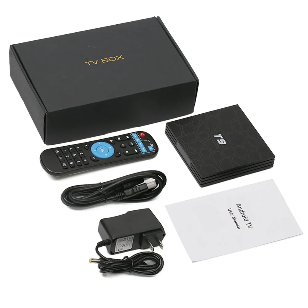 2018 Leelbox новейший Android 8 1 tv Box T9 4 ГБ 32 Bluetooth 0 Поддержка 2 ГГц WiFi 4K 3D Ultra HD HDMI H265 Google Netflix