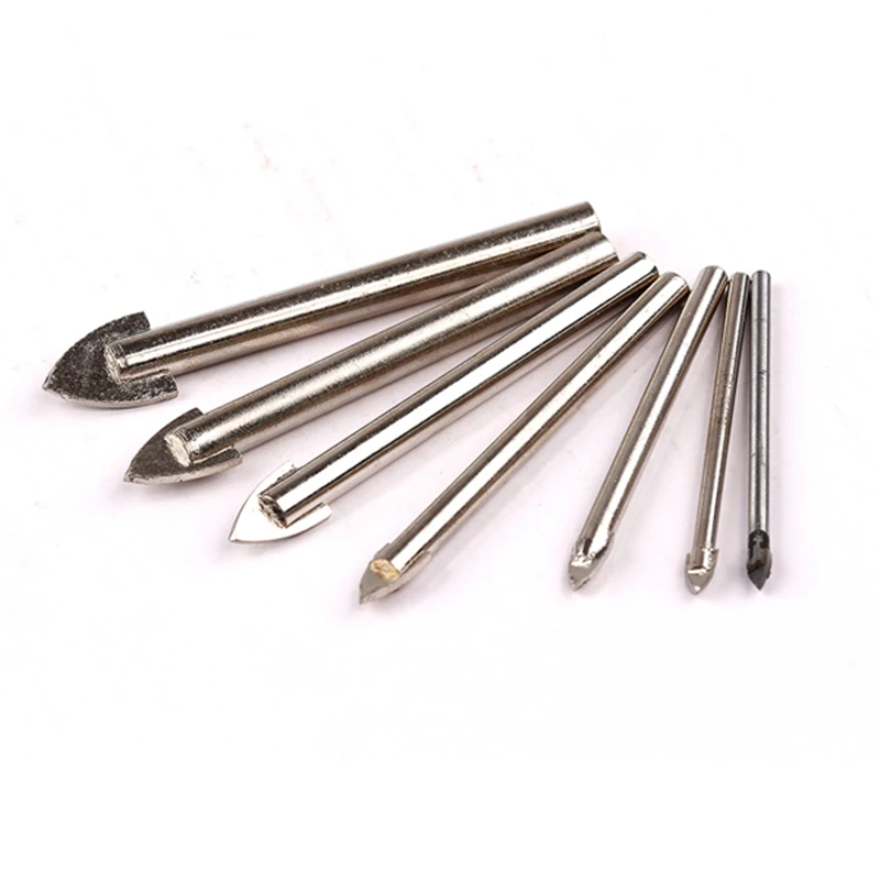 7 PCS Alloy Spade Drill Bits 3 12mm Set For Mirror Glass Tiling Ceramic