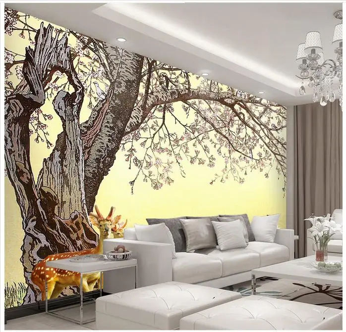 

3d photo wallpaper custom 3d murals wallpaper Mediterranean Sea wall paper Chinese TV setting wall rich tree bedroom wall decor