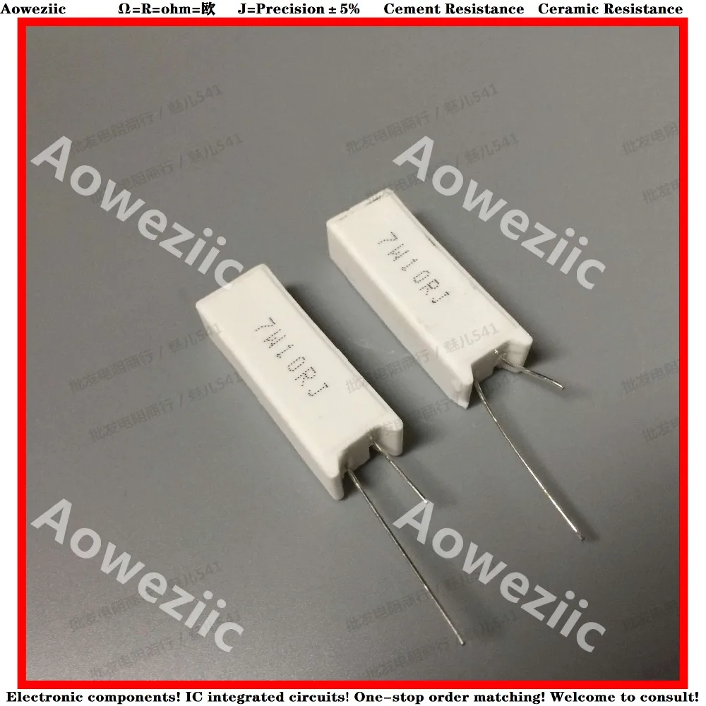 

10Pcs RX27-5 Vertical Cement Resistance 7W 10 ohm 10RJ 7W10R 7W10RJ Ceramic Resistance precision 5% Power