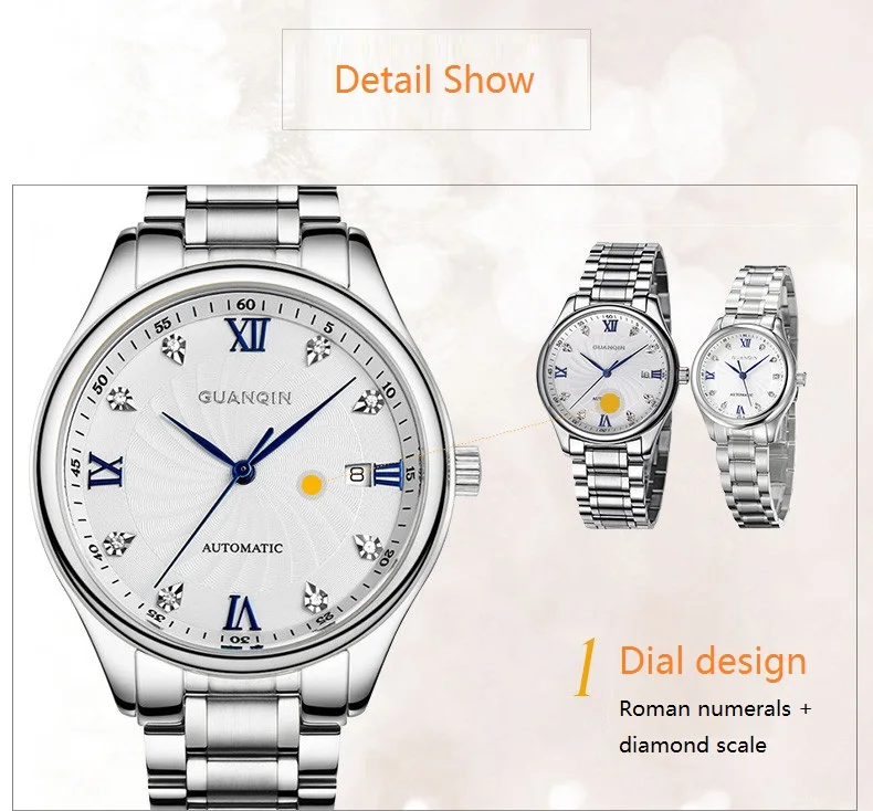 GUANQIN Luxury Lovers Watch Top Brand Women Men Watches Waterproof Sapphire Crystal 316L Stainless Steel Couple Watches 2 Pieces (16)