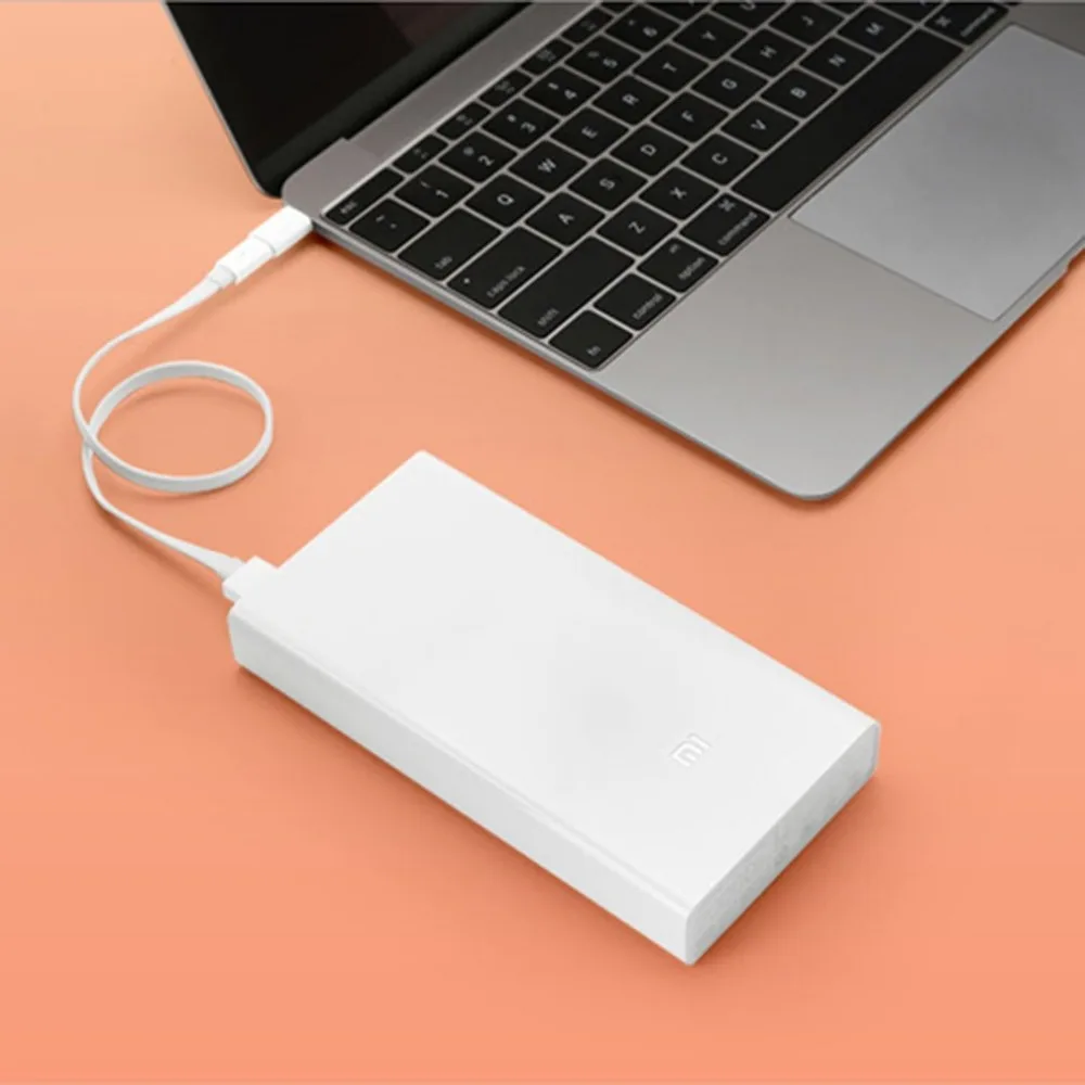 Оригинальный внешний аккумулятор Xiaomi mi 20000 мАч 2C портативная зарядка два usb порта