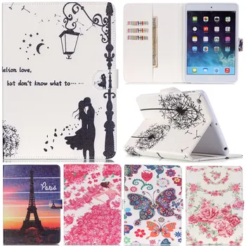 

For IPad Mini 1 2 3 Cute Cartoon Butterfly Flower Girl Stand Leather Fundas Case For Apple IPad Mini1 Mini2 Mini3 Tablet Cover
