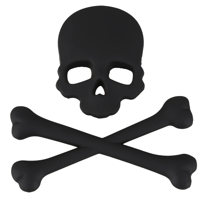 

Skull Bone 3d design motorcycle car emblem badge sticker black