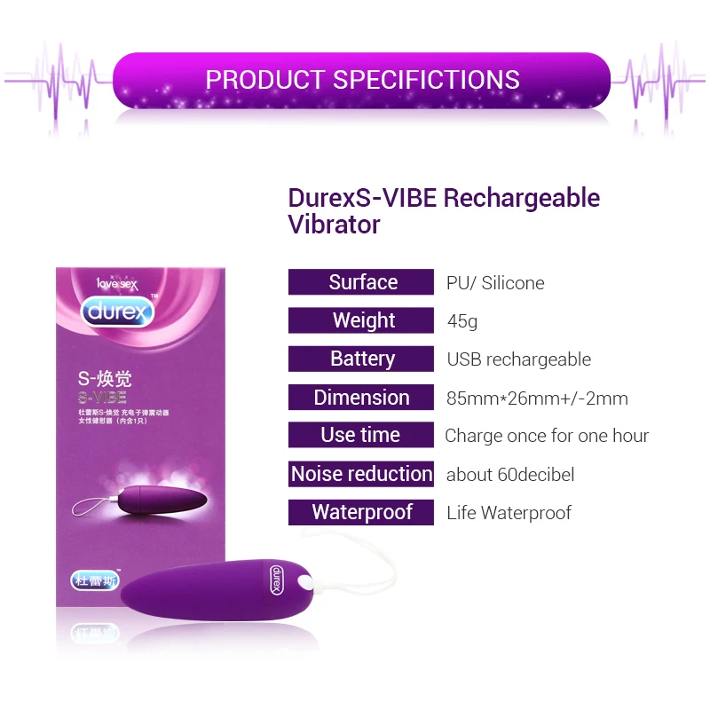 Durex vibrador bala USB G-Spot clítoris huevo vibrador consolador juguetes sexuales para mujer vari