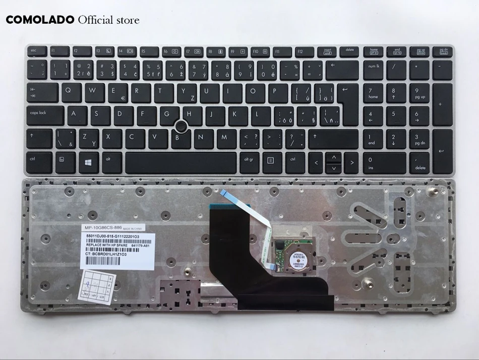 CZ Czech Keyboard For HP EliteBook 8560p ProBook 6560b 6565b Black with silver frame keyboard CZ Layout